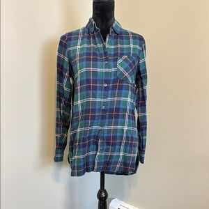 Old Navy Blue and Green Button Down Shirt - M